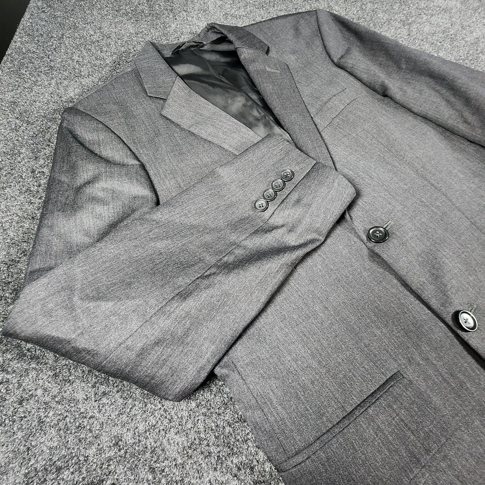 Banana Republic Tailored Fit 100%‎ Wool Dual Vent Dark Gray Blazer Jacket 40R